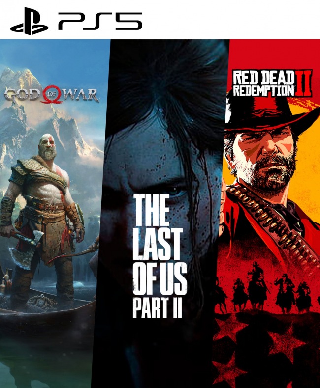 3 juegos en 1 God Of War mas The Last Of Us Part II mas Red Dead Redemption  2 PS5, PS5 Digital Ecuador, Venta de Juegos Digitales Ecuador